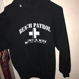 Black hoodie sweatshirt.